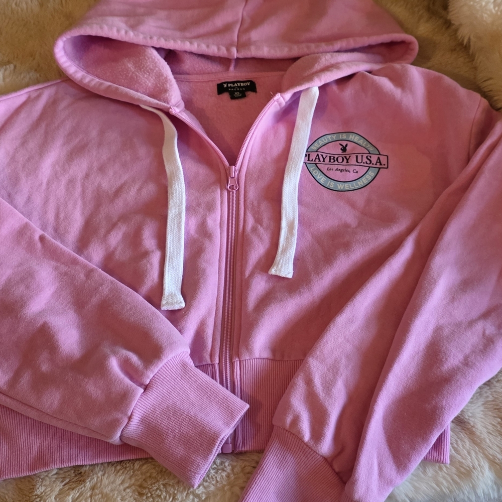 Playboy bunny full-zip sweatshirt in size Extra Small. Like New